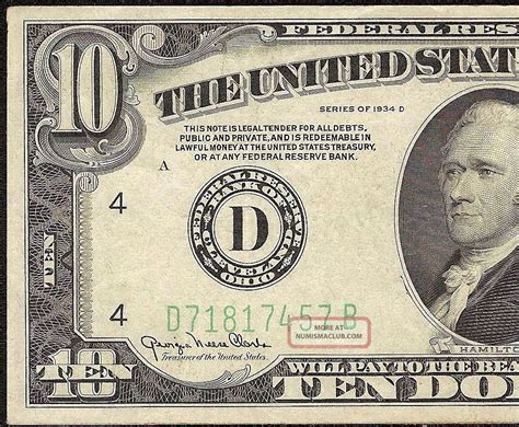 1934 a dollar10 bill - Sell 1934 $20 Bill; Item Info; Series: 1934: Type: Federal Reserve Note: Seal Varieties: Light Green, Dark Green, Brown: Signature Varieties: 1. Julian - Morgenthau